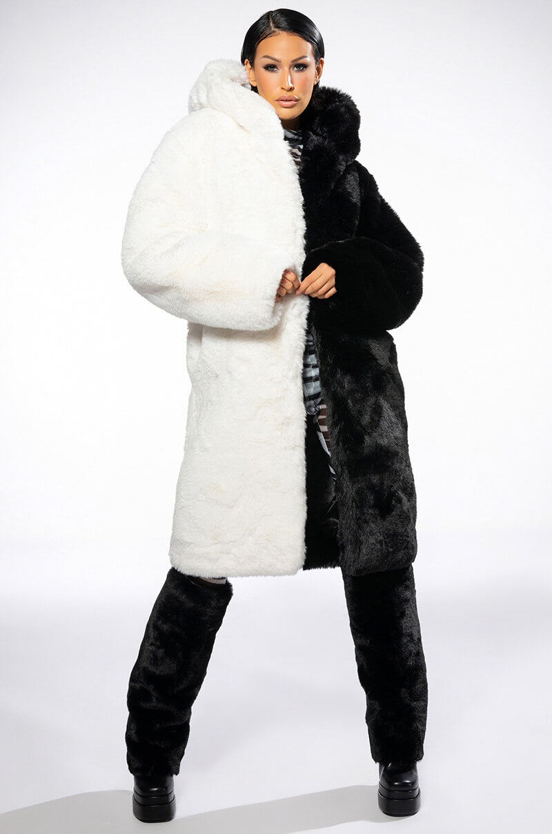HALF HALF BDUBS FAUX FUR COAT