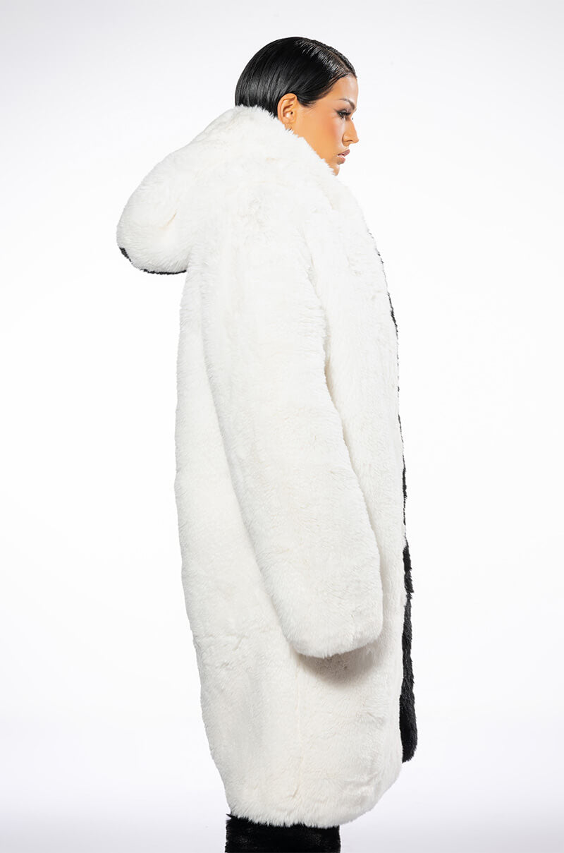 HALF HALF BDUBS FAUX FUR COAT