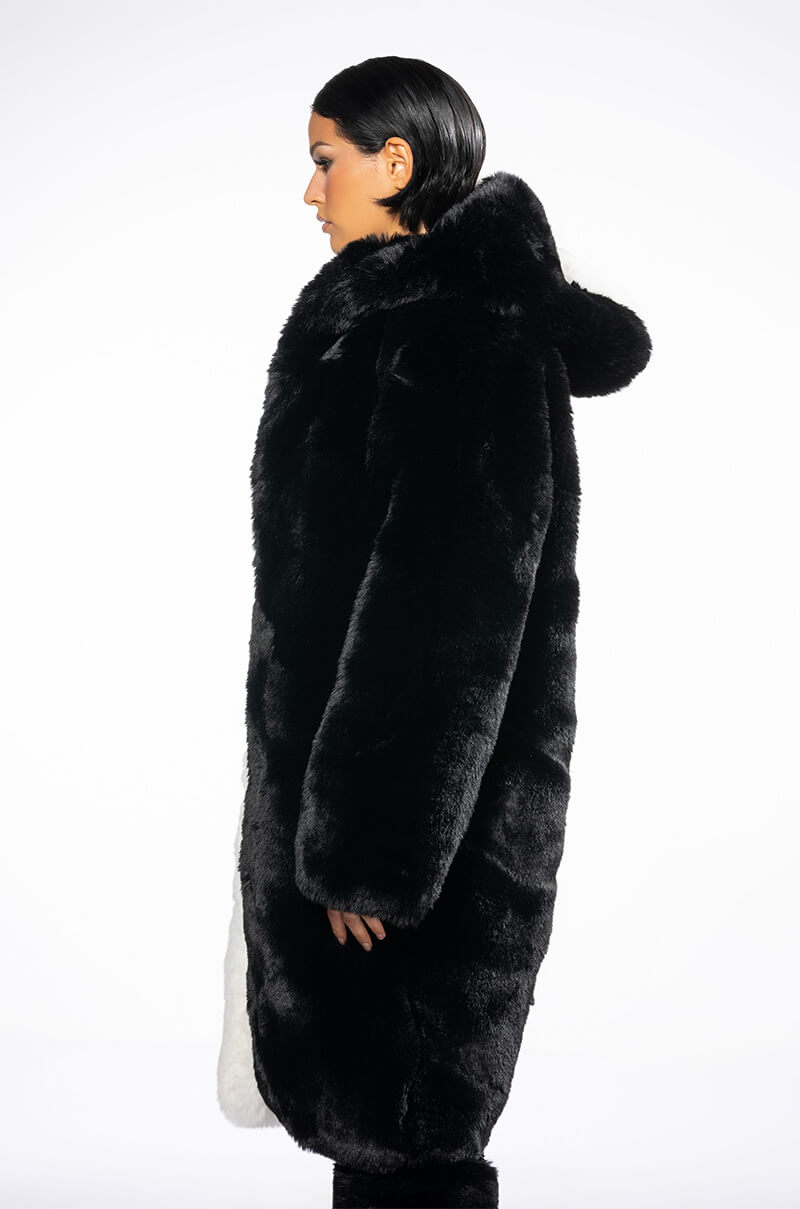 HALF HALF BDUBS FAUX FUR COAT