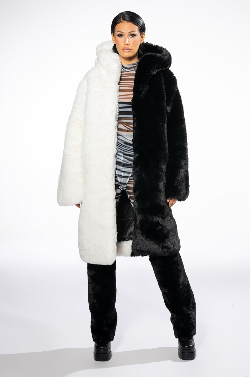 HALF HALF BDUBS FAUX FUR COAT
