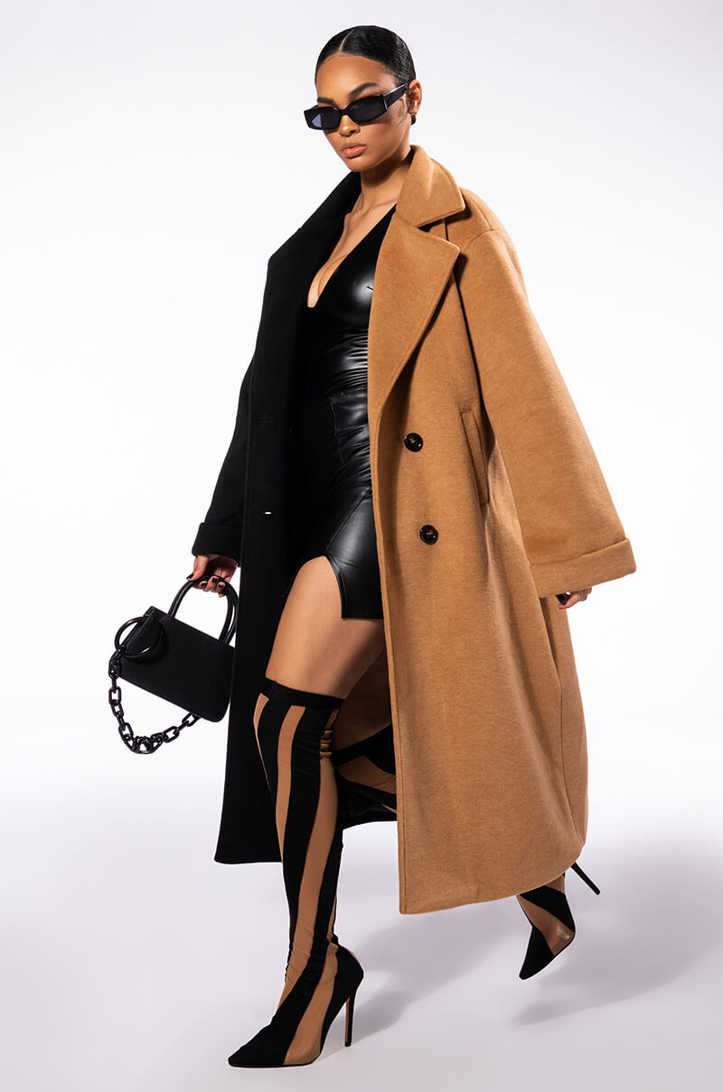 HALF HALF WOOL LIKE TRENCH