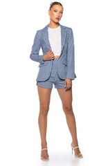 HANSEL PIN STRIPE FITTED BLAZER