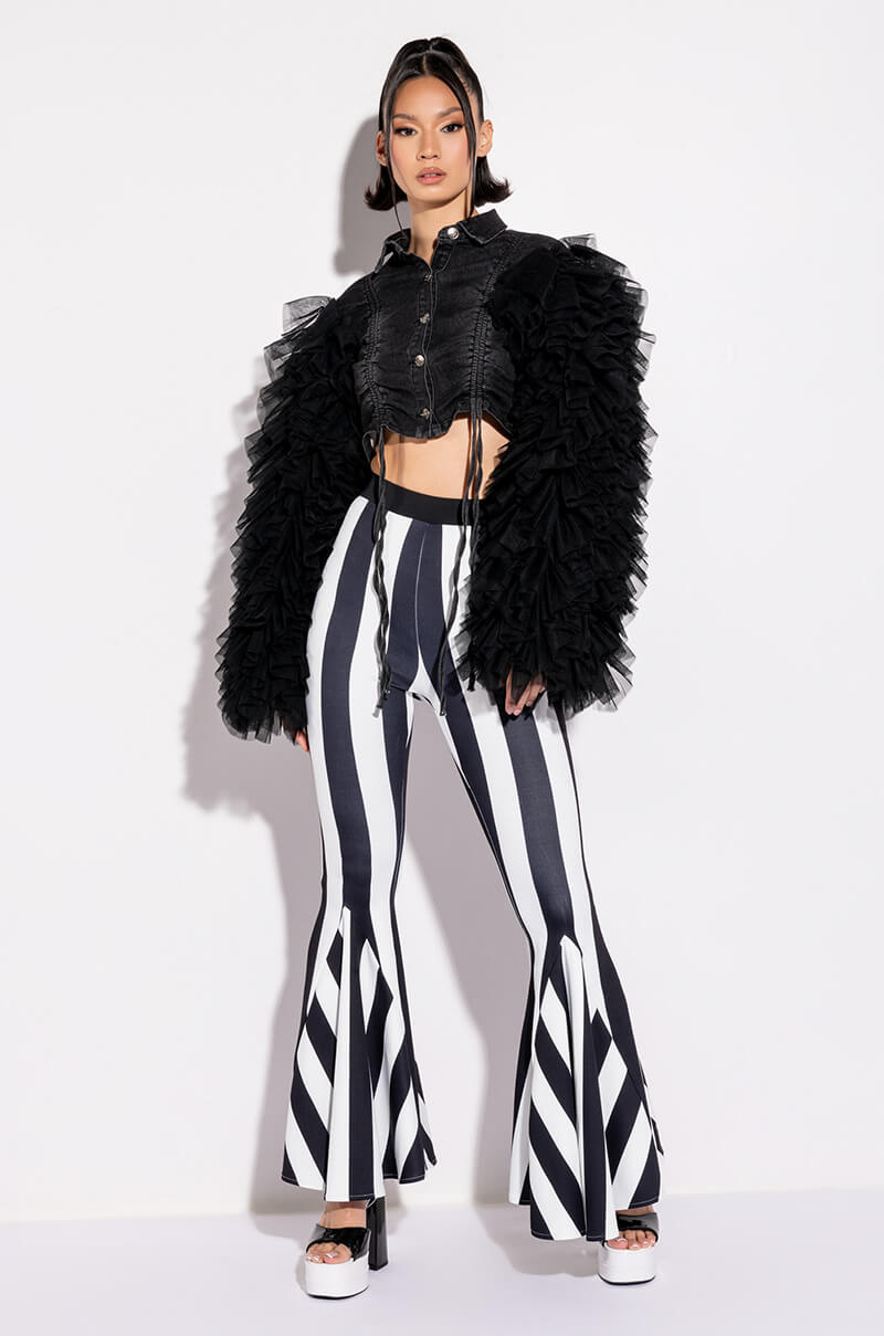 HIGHWAY TO HELL RUFFLE ARM JACKET