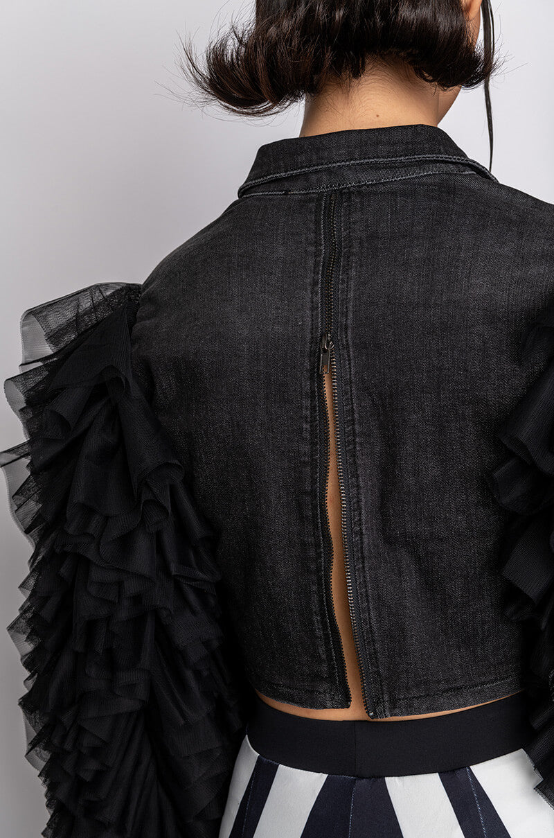 HIGHWAY TO HELL RUFFLE ARM JACKET