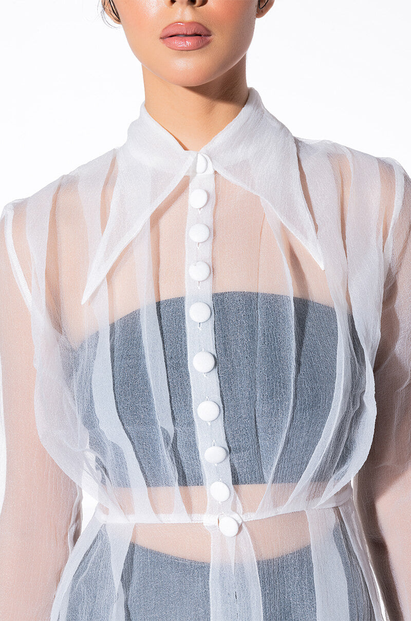 HITCHED SHEER CHIFFON TRENCH