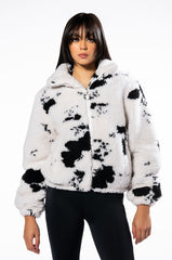 NO CAP CROPPED SATIN VARSITY BOMBER