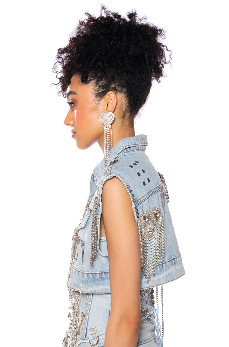 HOUDINI EMBELLISHED DENIM VEST