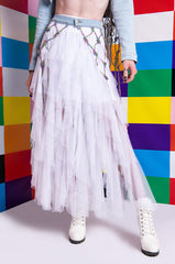 I AM ME CLYDE RAINBOW RHINESTONE CORD DENIM BELT