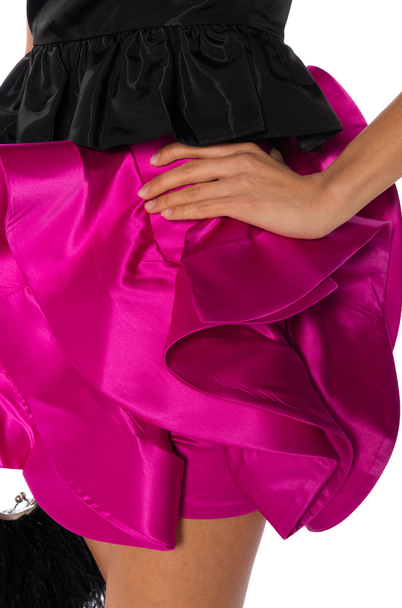 IN FULL BLOOM RUFFLED MINI SKIRT