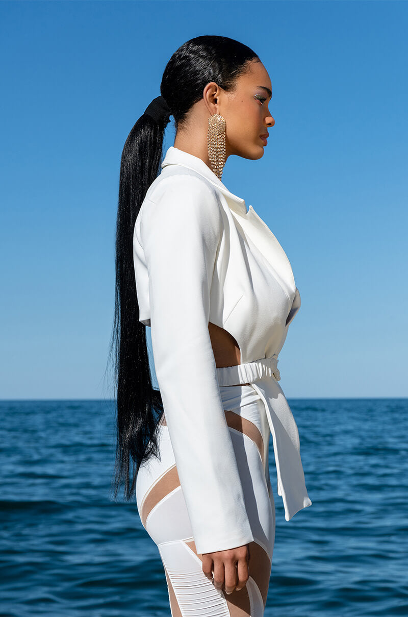 IN LOVE FOREVER OPEN BACK BLAZER