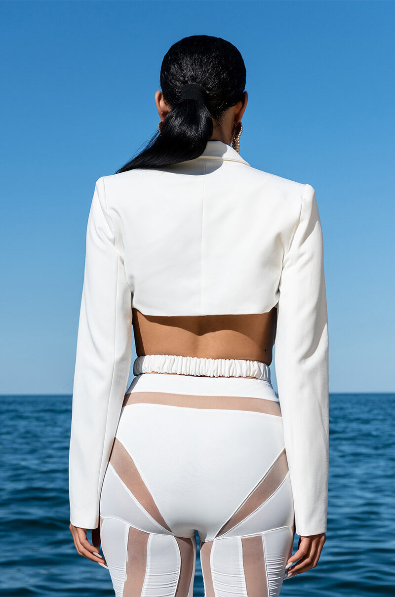 IN LOVE FOREVER OPEN BACK BLAZER