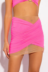 IN MY OWN LANE CROSS FRONT MINI SKIRT