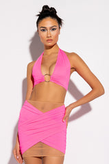 IN MY OWN LANE CROSS FRONT MINI SKIRT