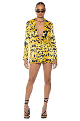 INTO THE WILD PRINTED SATIN BLAZER