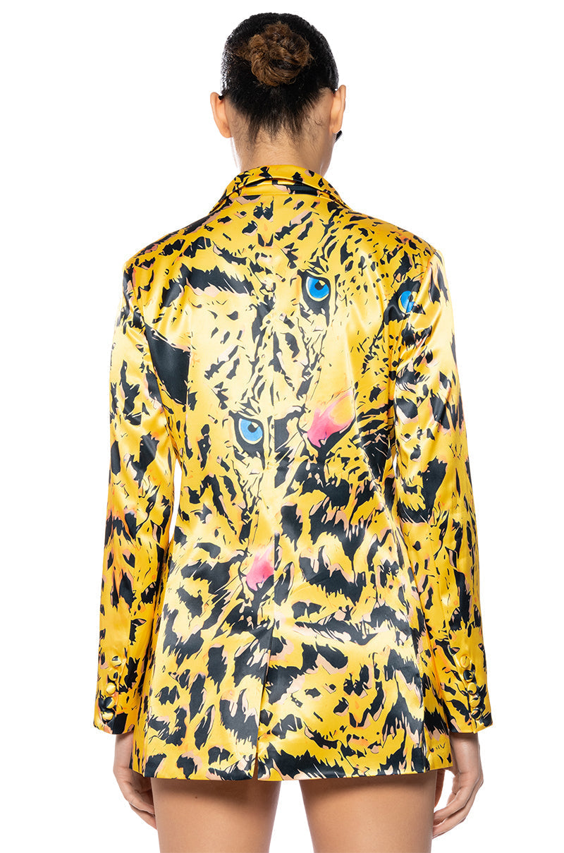 INTO THE WILD PRINTED SATIN BLAZER