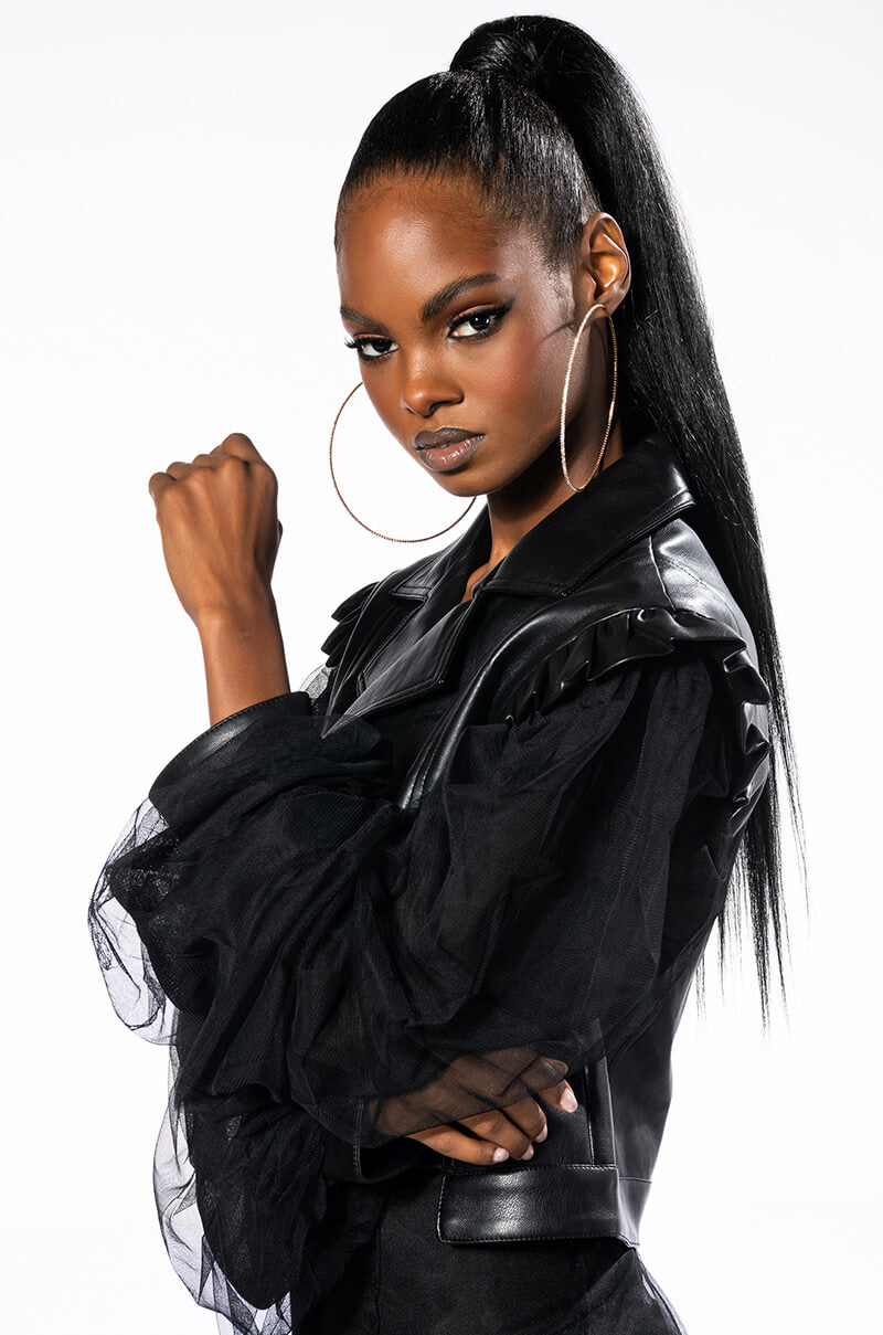 MOTO JACKET WITH POWER MESH SLEEVE