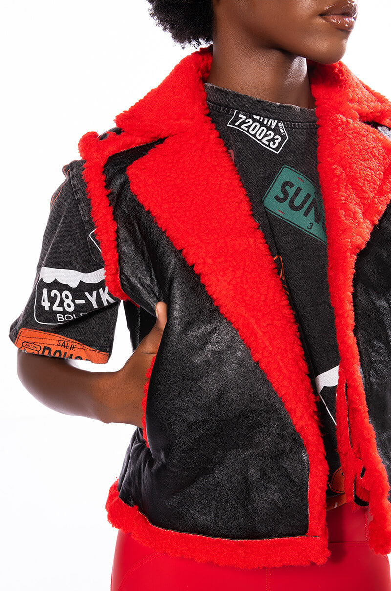 TEDDY LINED PU VEST