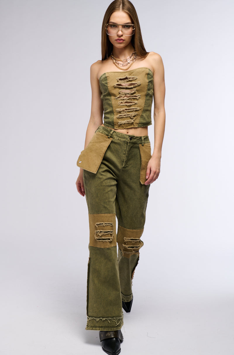 KILL THE LIGHTS DENIM CORSET TOP