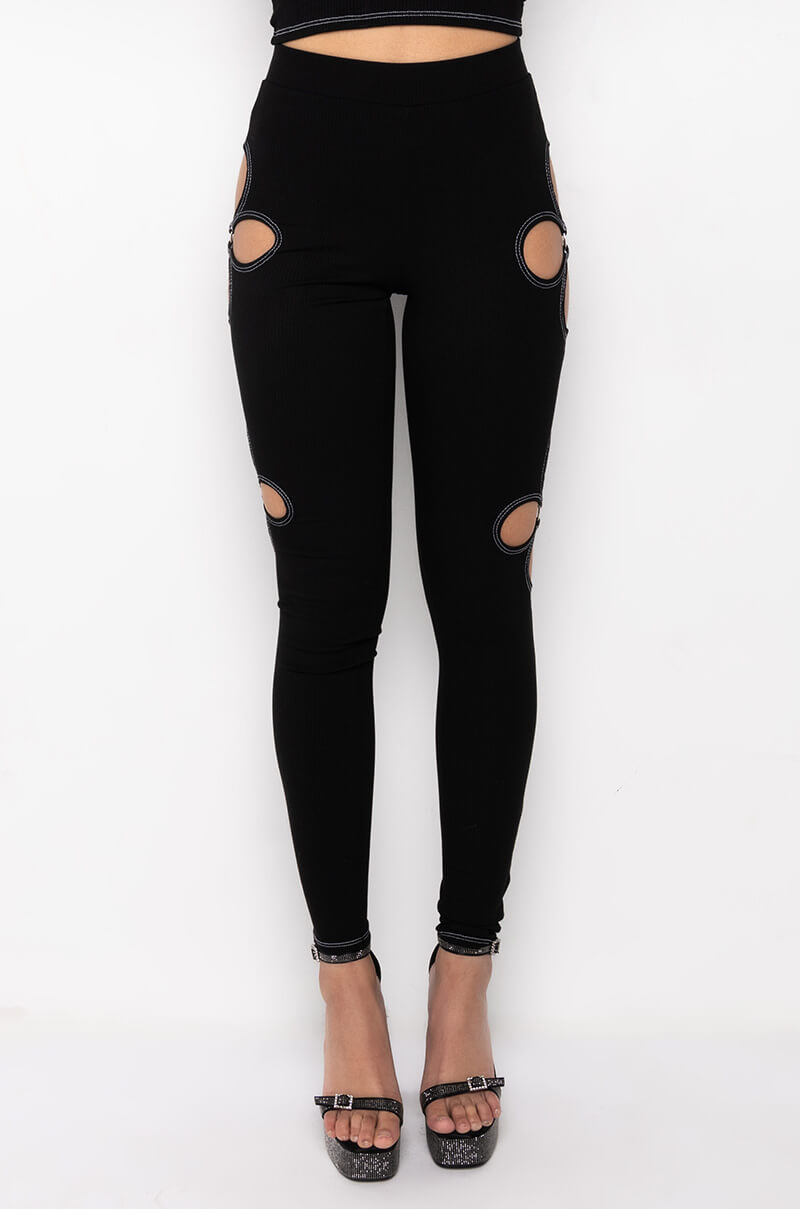 KYLIE CUT OUT RIBBED LEGGING
