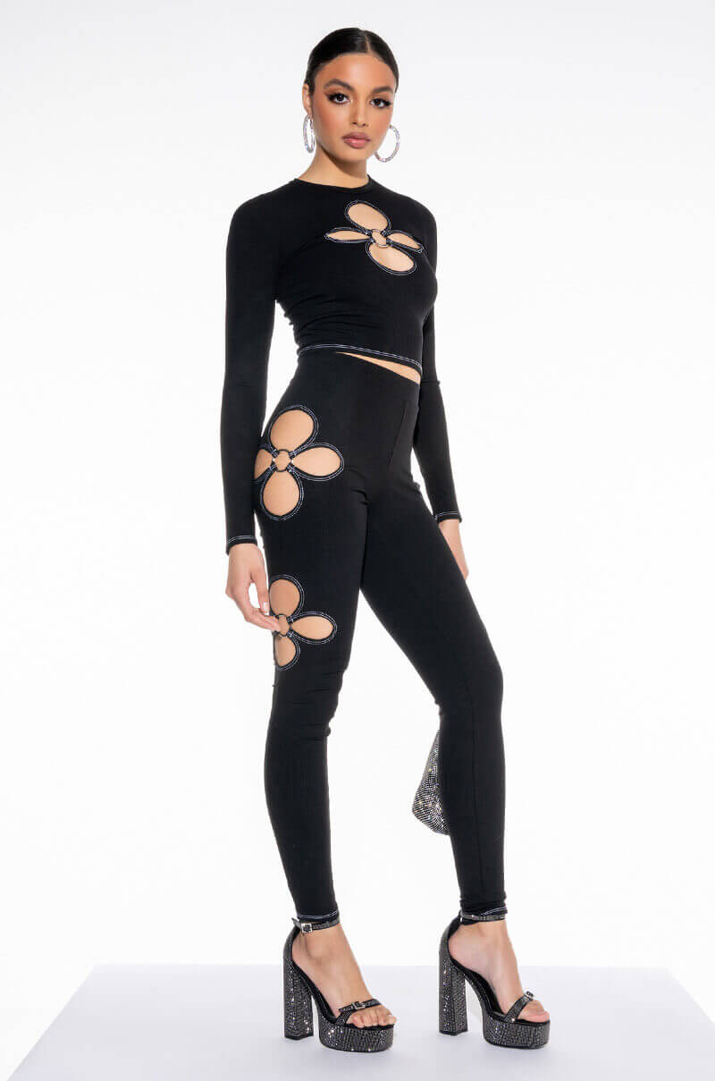 KYLIE CUT OUT RIBBED LEGGING