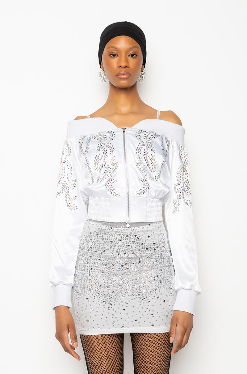 LALA OFF THE SHOULDER BOMBER