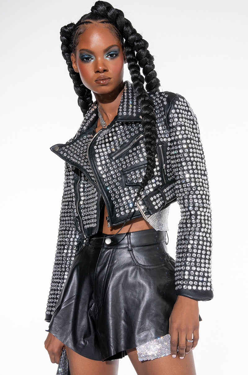 LET IT BE KNOWN PU MINI SHORTS