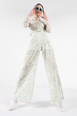 LETS GROOVE MESH WIDE LEG PANT