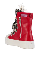 LUKKA HIGH TOP SNEAKER IN RED