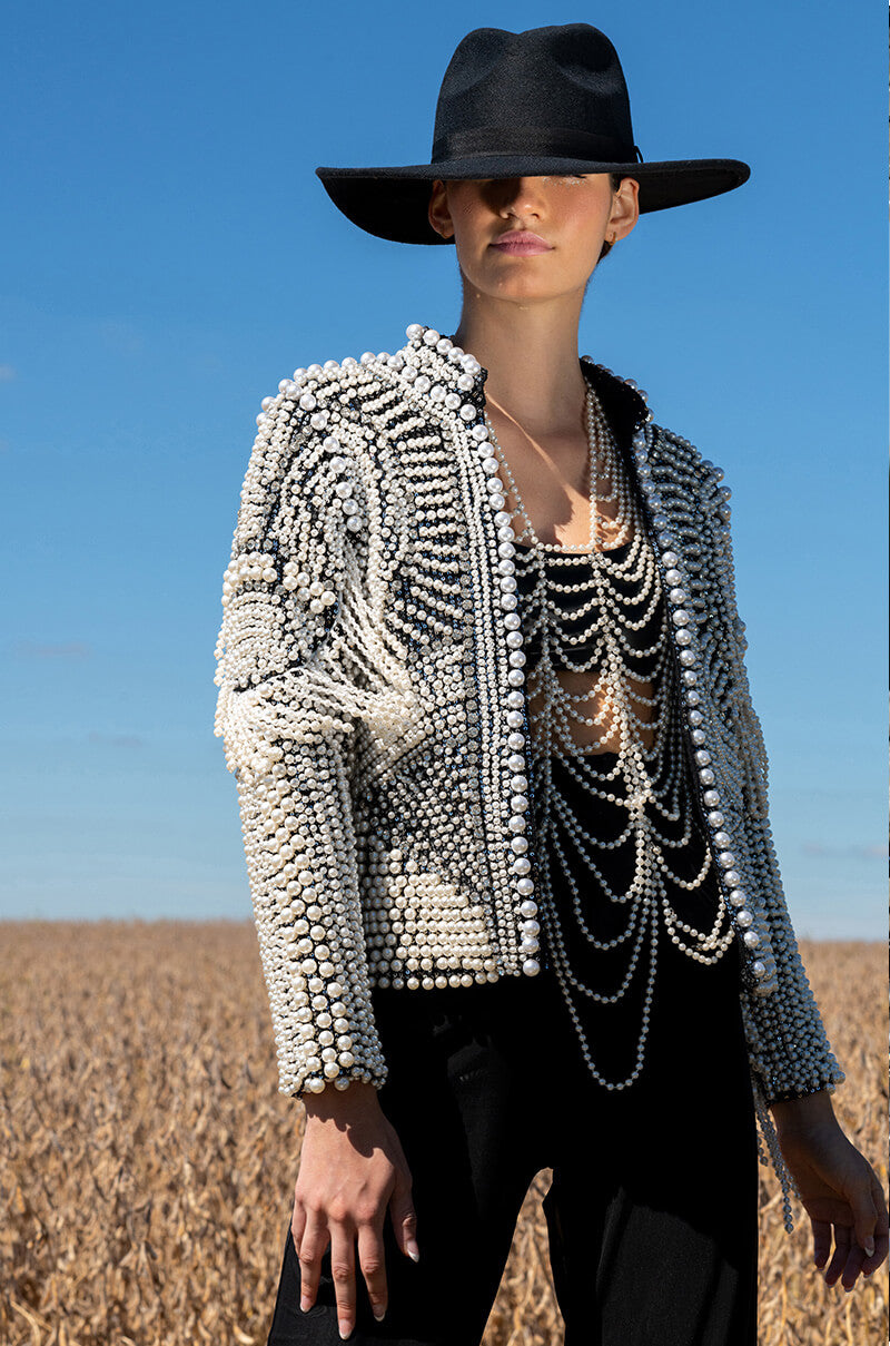 LUXE ALL OVER PEARL ALIX JACKET