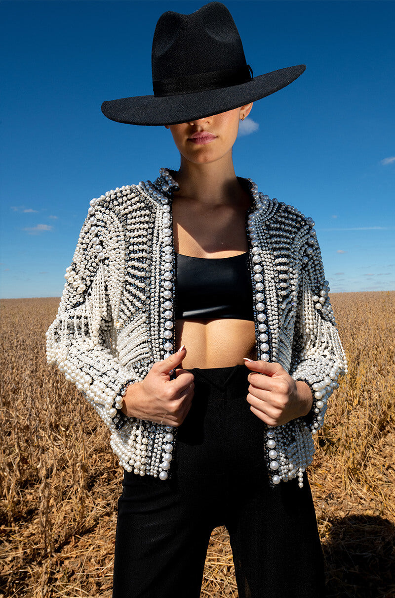 LUXE ALL OVER PEARL ALIX JACKET