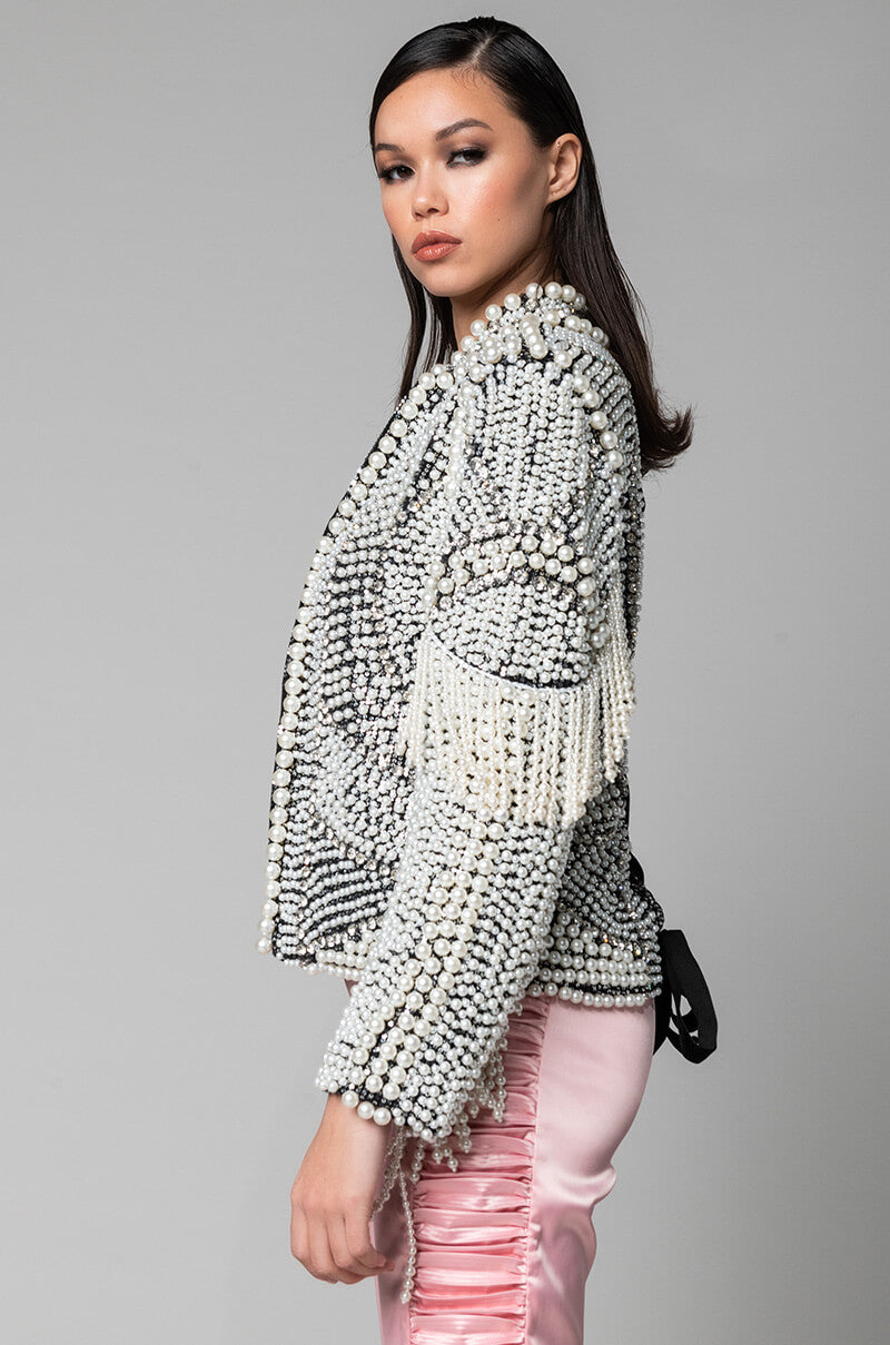 LUXE ALL OVER PEARL ALIX JACKET