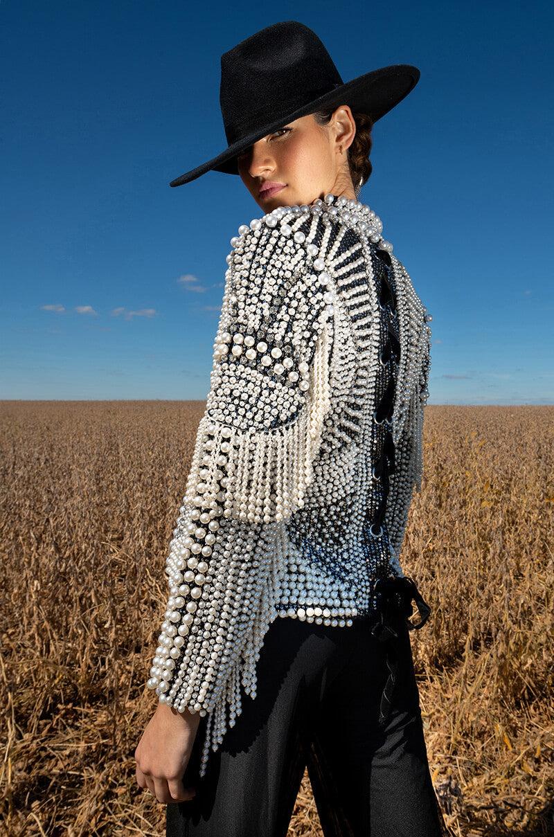 LUXE ALL OVER PEARL ALIX JACKET