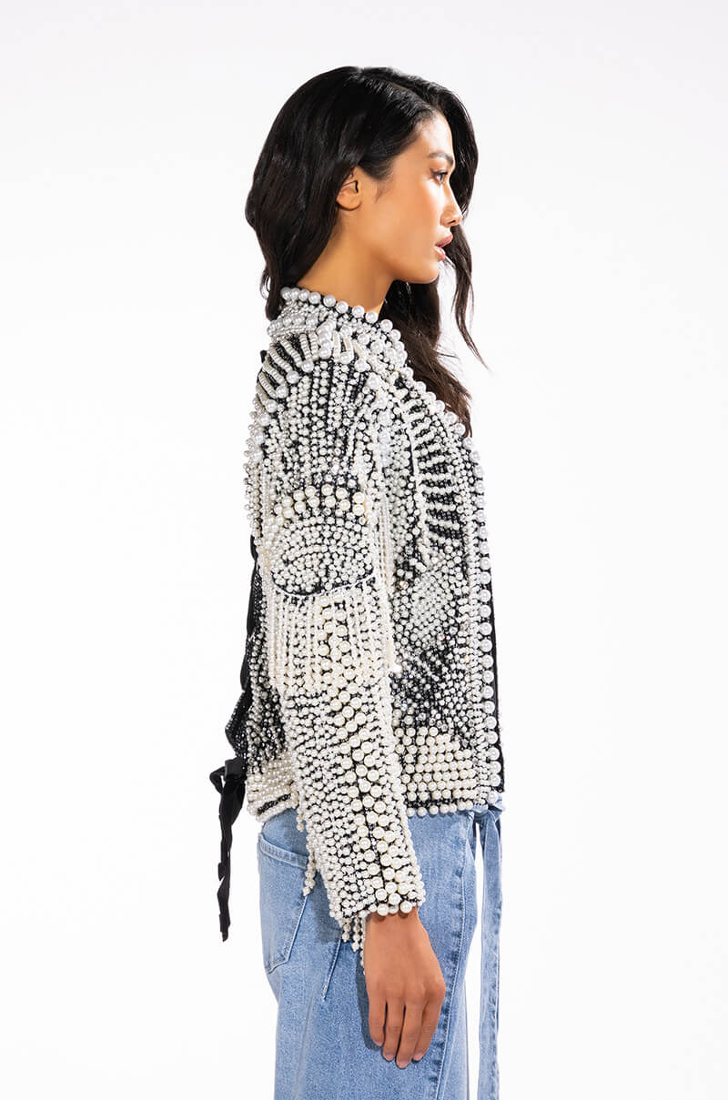 LUXE ALL OVER PEARL ALIX JACKET