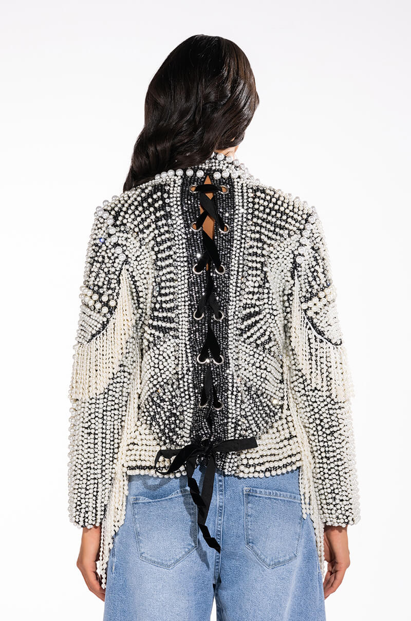 LUXE ALL OVER PEARL ALIX JACKET
