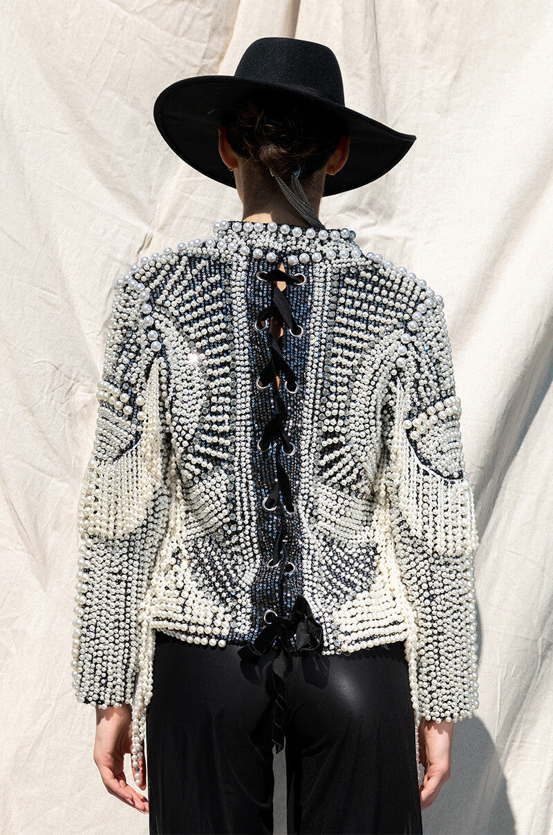 LUXE ALL OVER PEARL ALIX JACKET