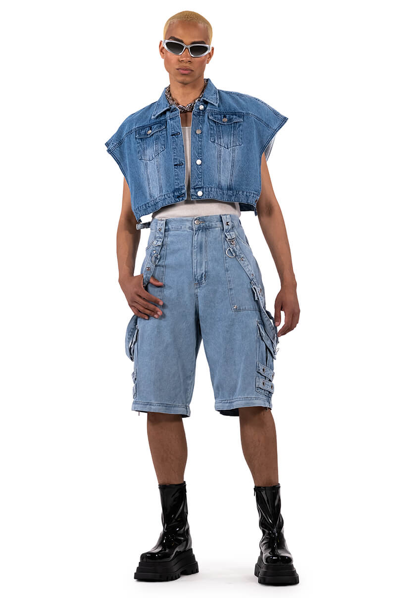 MAKE A MOVE EXTRA WIDE BAGGY CARGO JEANS