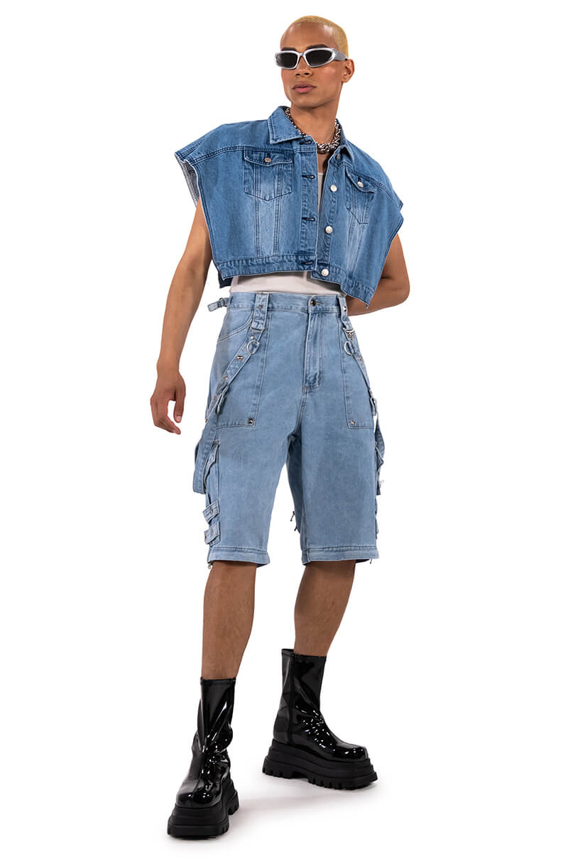 MAKE A MOVE EXTRA WIDE BAGGY CARGO JEANS