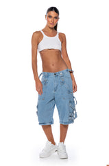 MAKE A MOVE EXTRA WIDE BAGGY CARGO JEANS