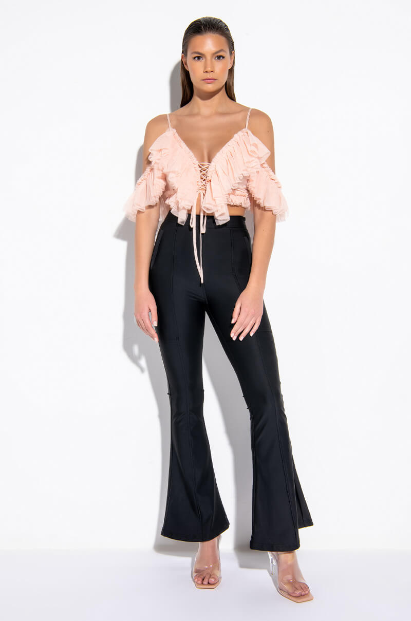 MAKING MOVES HIGH WAISTED FLARE TROUSER