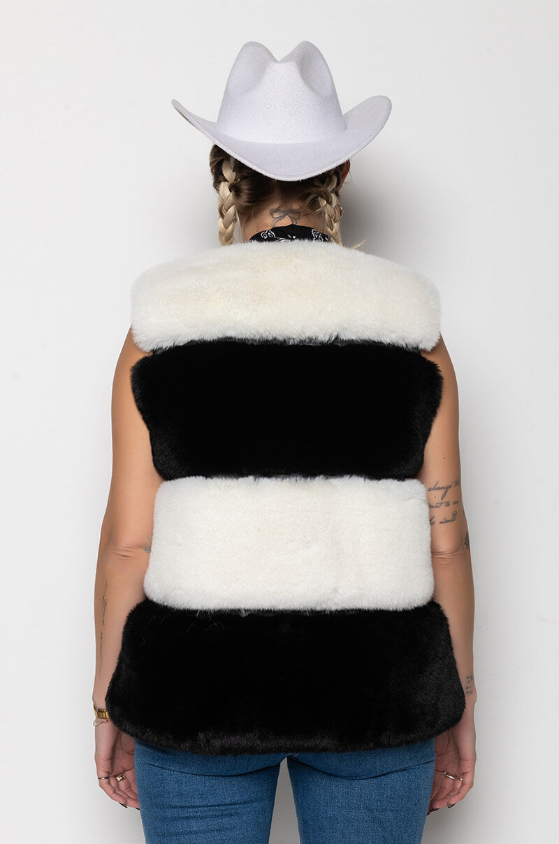 MAMA FAUX FUR PANEL VEST