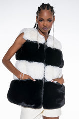 MAMA FAUX FUR PANEL VEST
