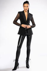 MESH BODICE AND SLEEVE BLAZER