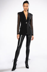 MESH BODICE AND SLEEVE BLAZER