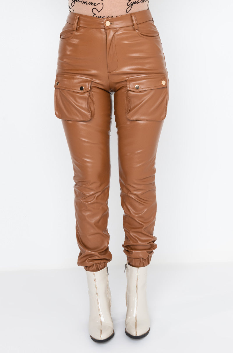 MILA FAUX LEATHER JOGGER