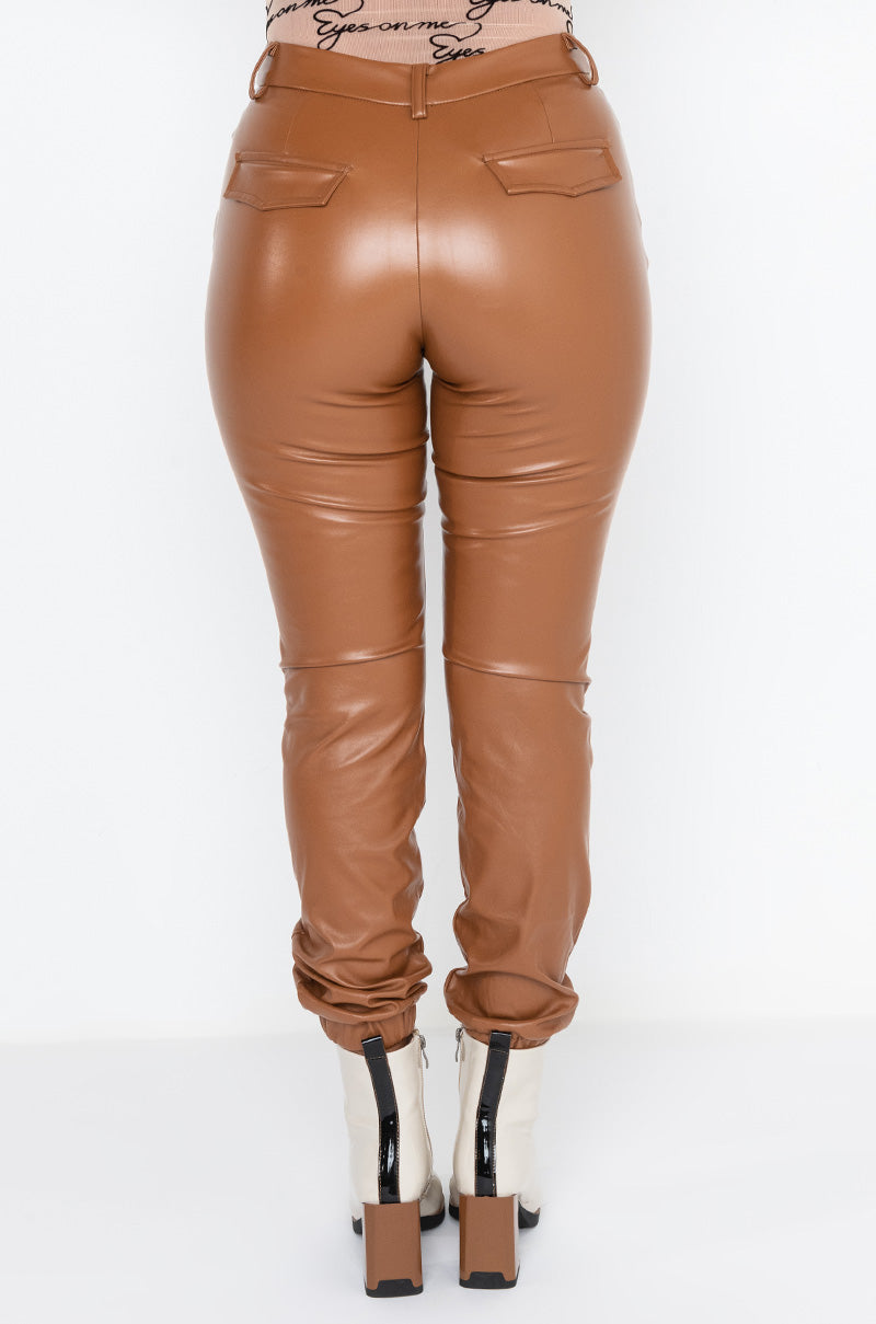 MILA FAUX LEATHER JOGGER