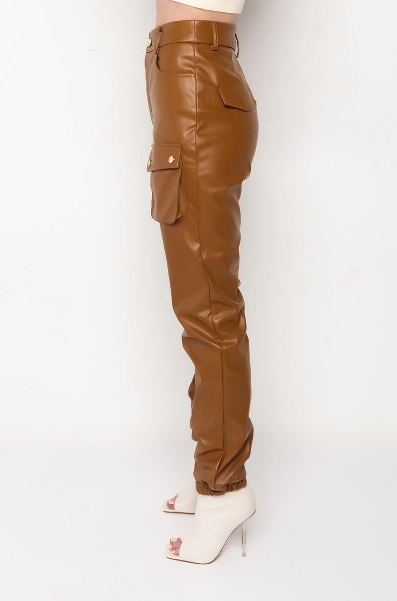 MILA FAUX LEATHER JOGGER