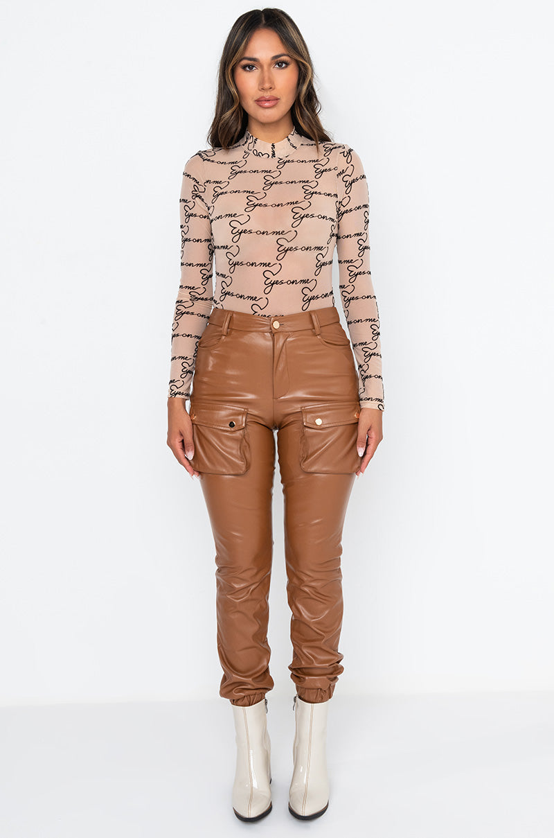 MILA FAUX LEATHER JOGGER