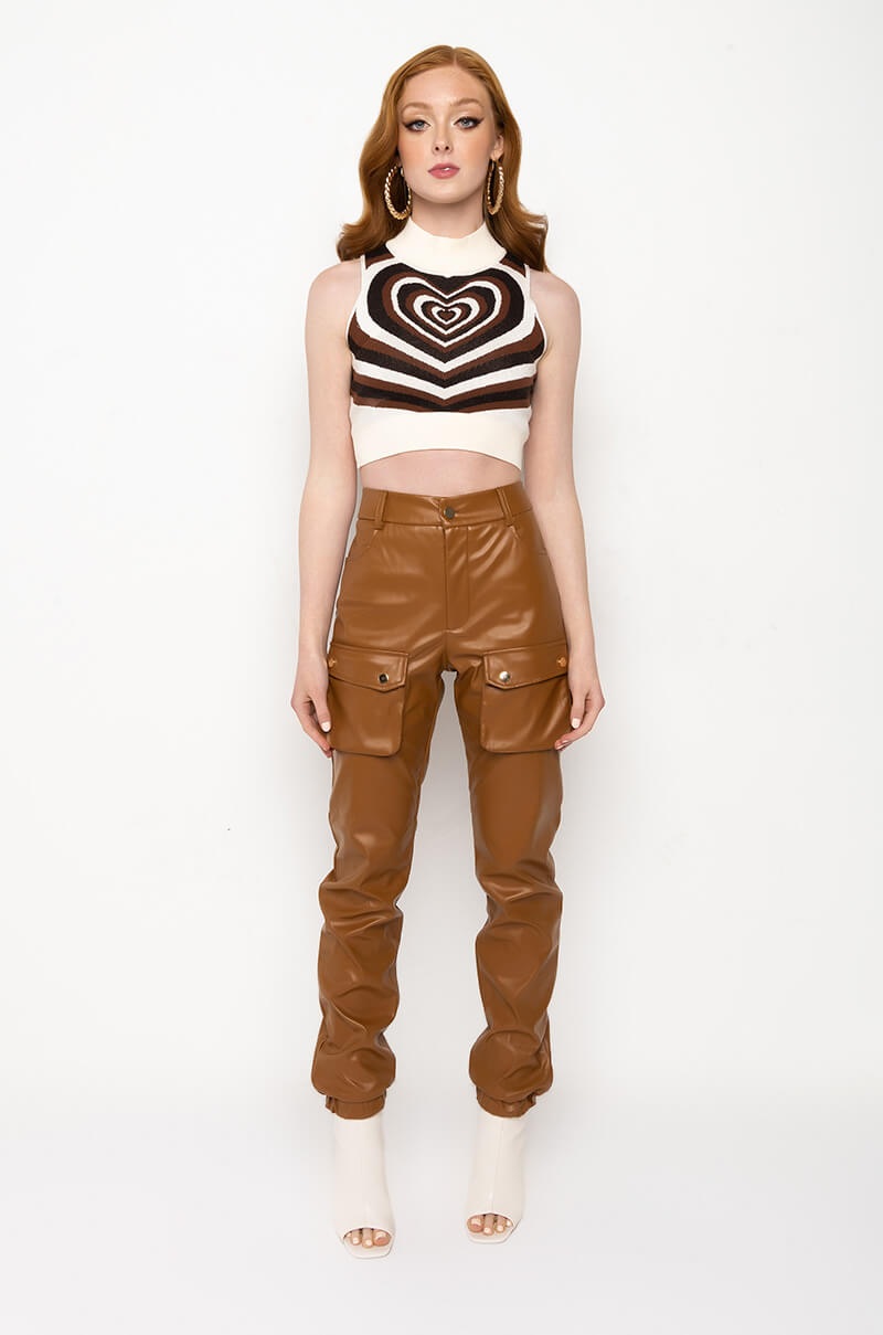 MILA FAUX LEATHER JOGGER