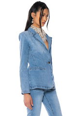 MY BUSINESS DENIM BLAZER