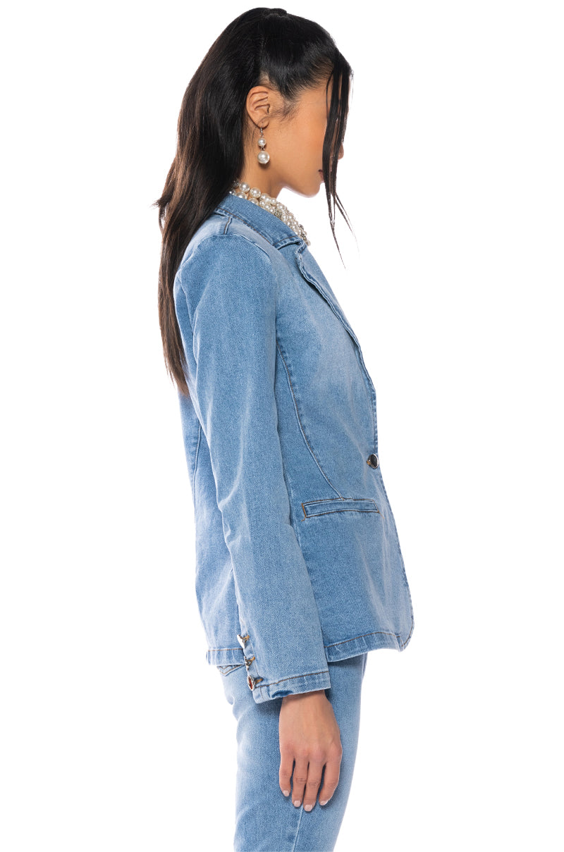MY BUSINESS DENIM BLAZER